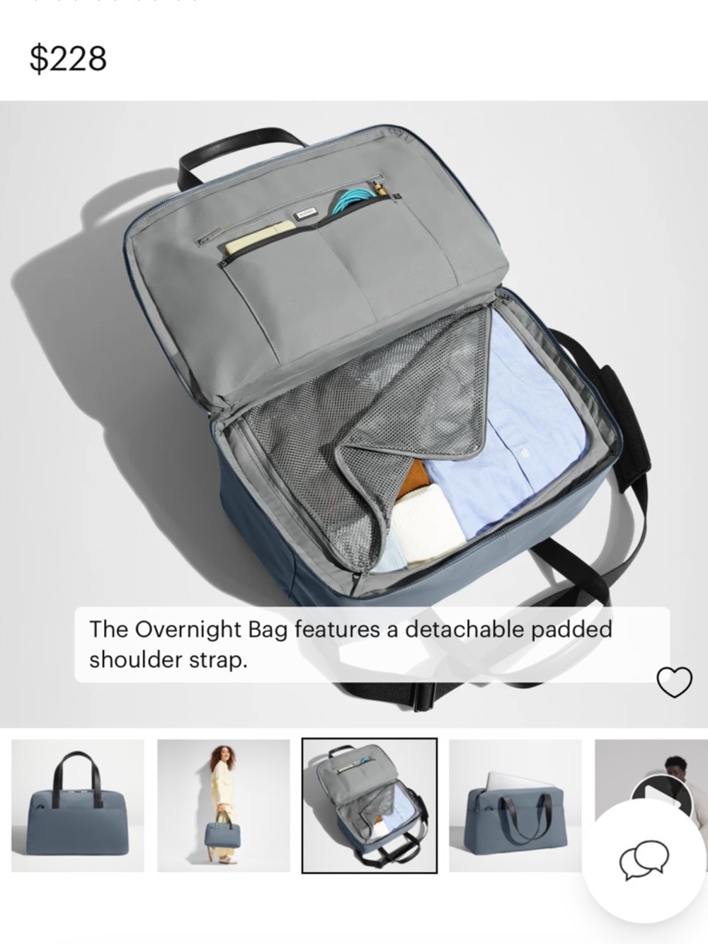 NWOT Away The Overnight Bag in Olive Green - Picture 5 of 11